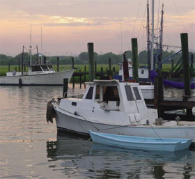 Boats docked at Mount Pleasant