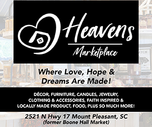 Ad: Heavens Marketplace, Mount Pleasant. Decor, Furniture, Candles, Jewelry, Clothing & Accessories, Faith Inspired & Locally Made Products, Food, plus so much more!